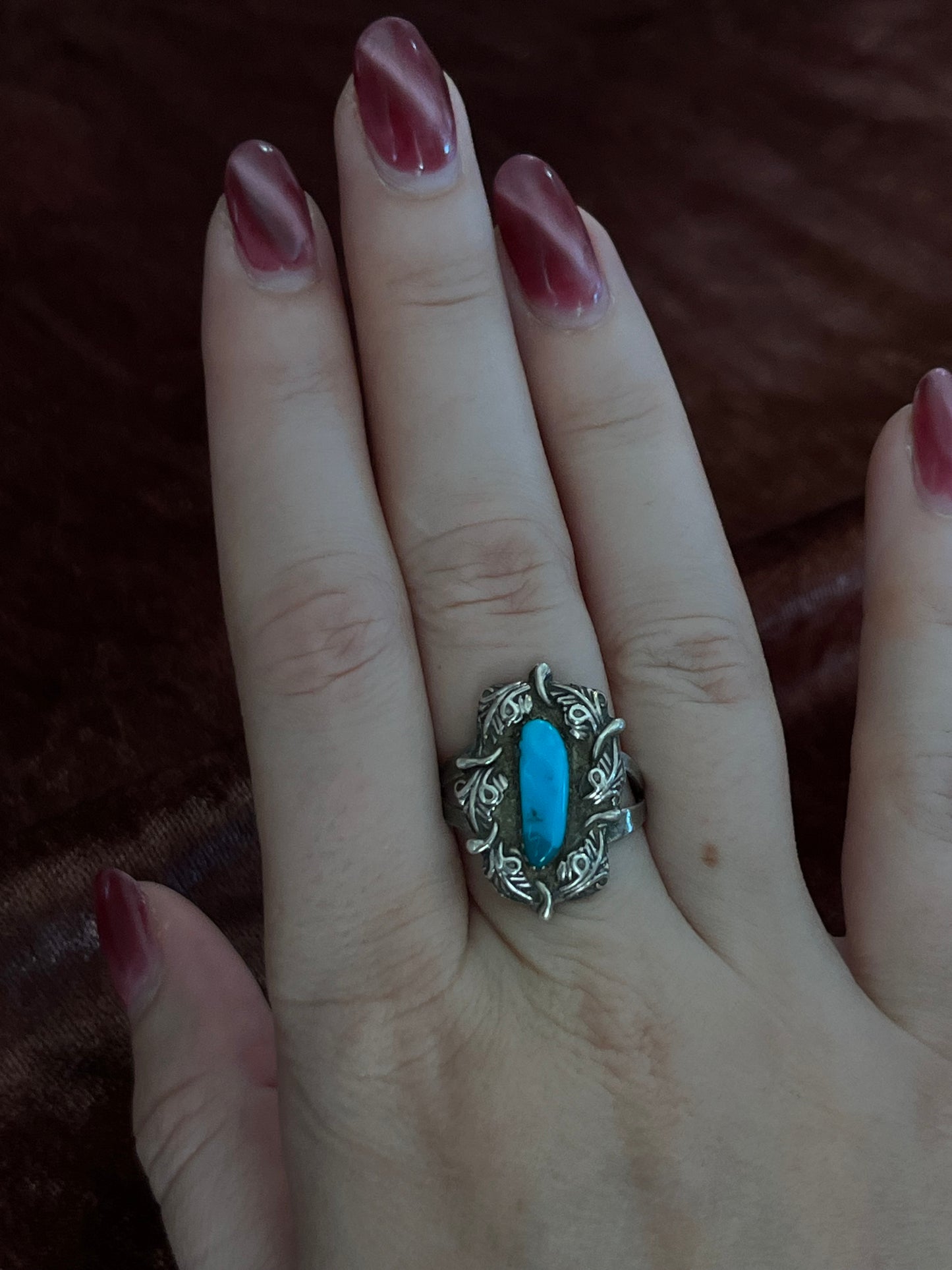 Navajo Sterling Silver Filigree Turquoise Ring