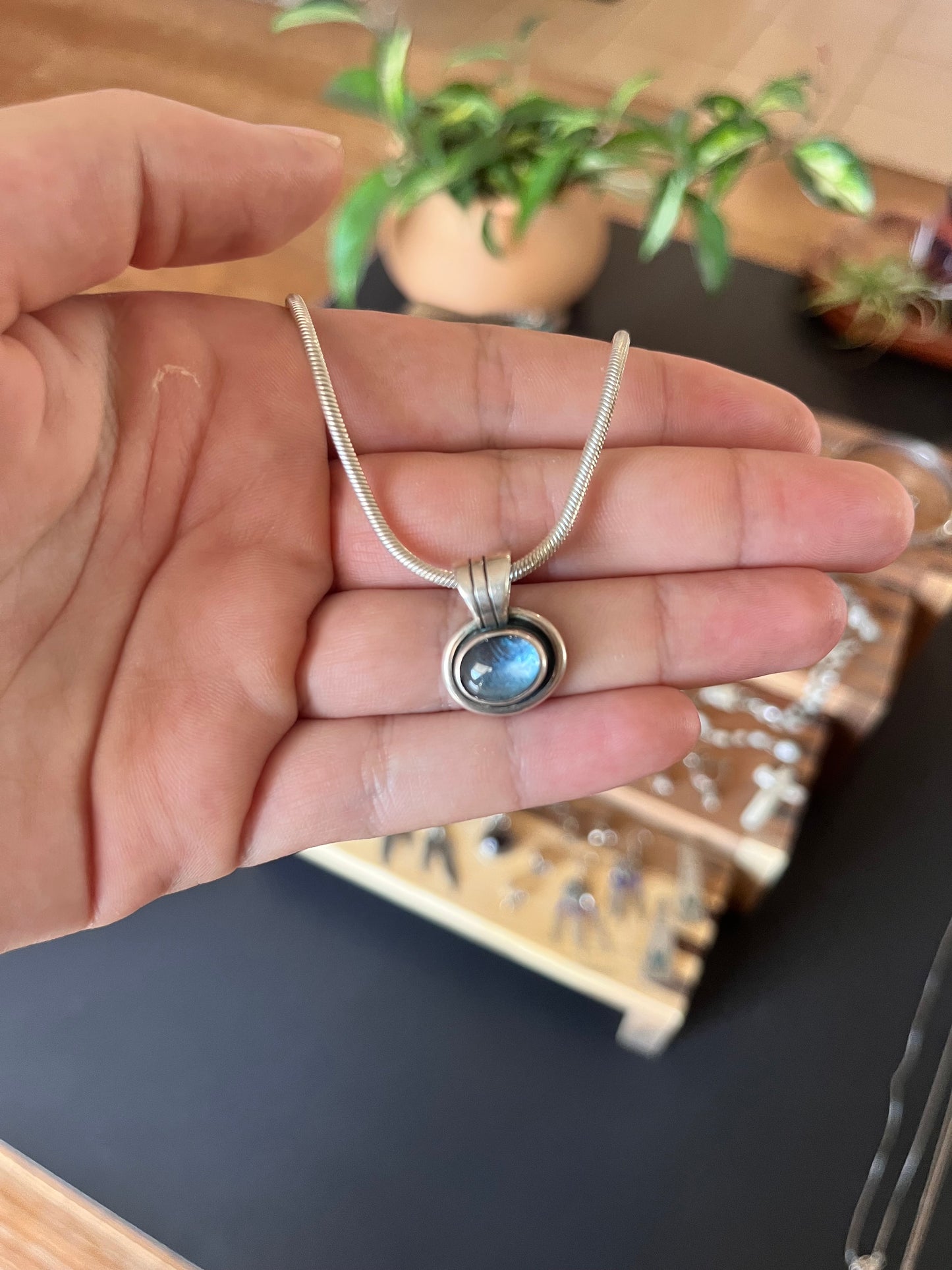 Sterling Silver Labradorite Pendant Necklace
