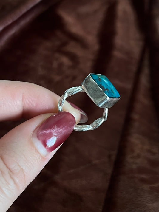Turquoise Sterling Silver Braided Band Ring