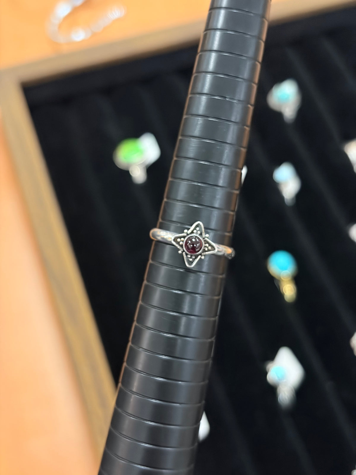 Garnet Sterling Silver Ring