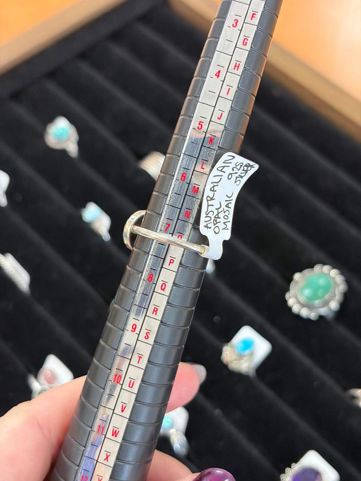 Australian Opal Mosaic Sterling Silver Ring