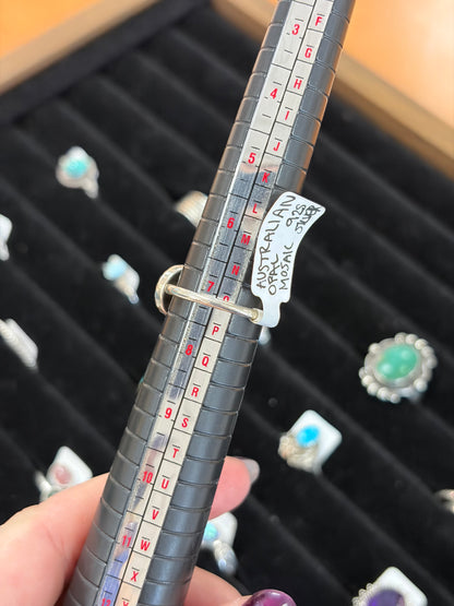Australian Opal Mosaic Sterling Silver Ring
