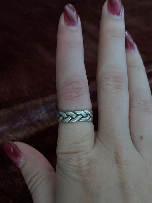 Sterling Silver Rope Band Ring