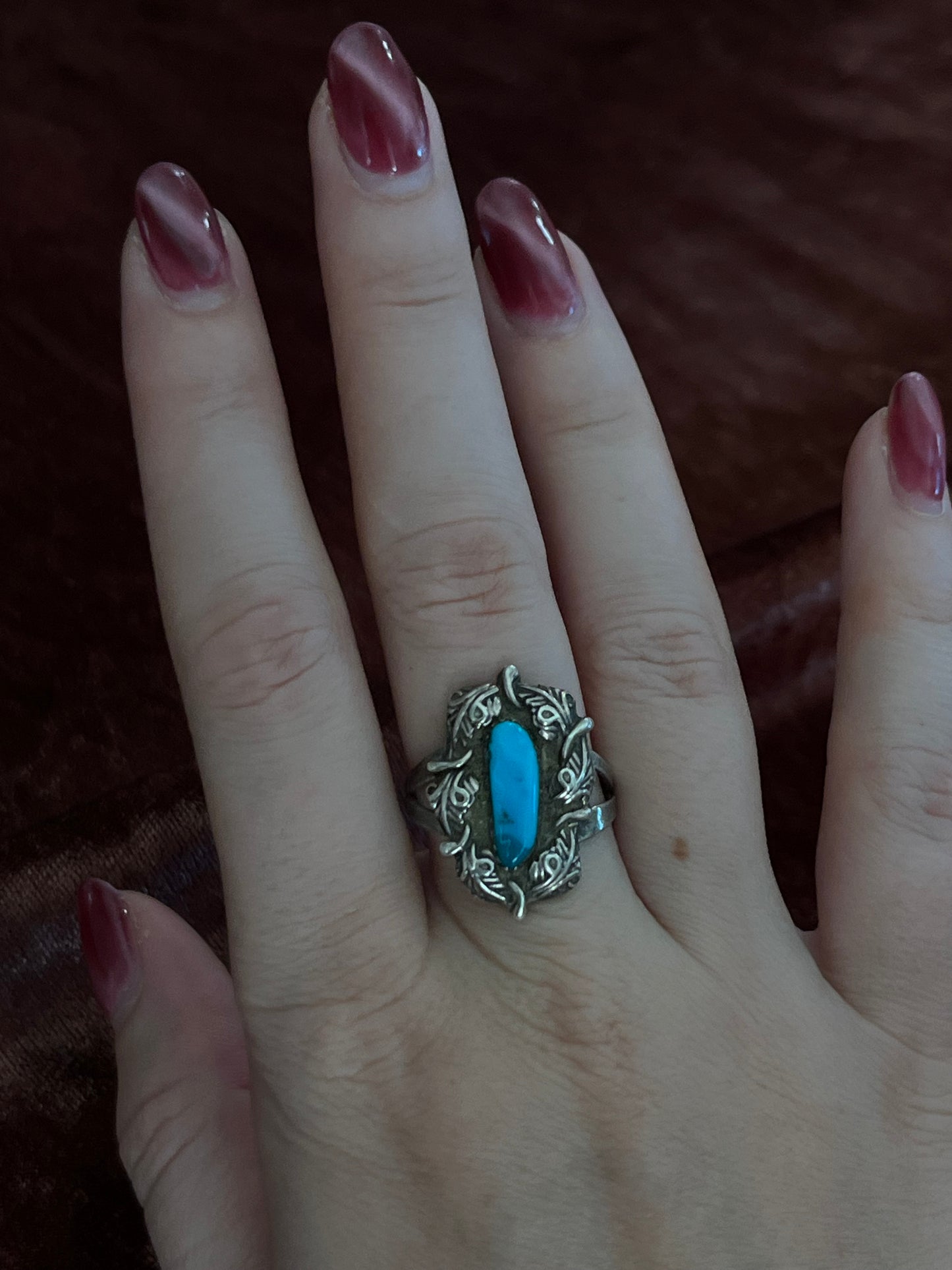 Navajo Sterling Silver Filigree Turquoise Ring