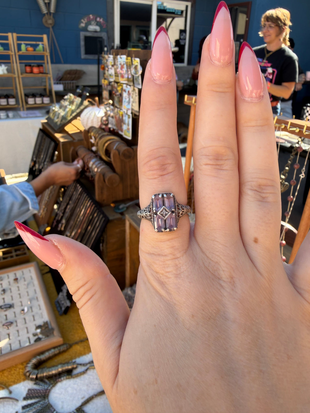 Sterling Silver Art Deco Amethyst Ring
