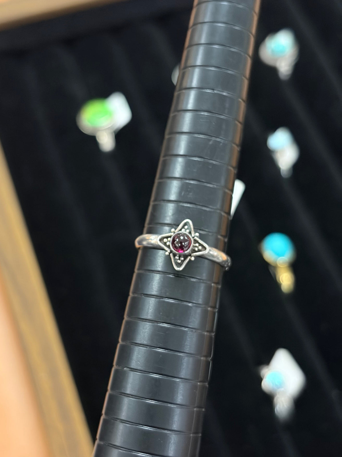 Garnet Sterling Silver Ring