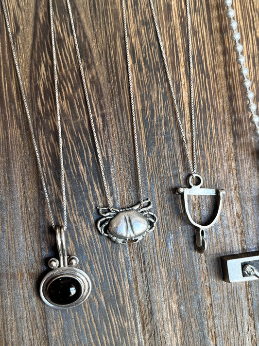 Sterling Silver Crab Pendant Necklace on Sterling Silver Chain